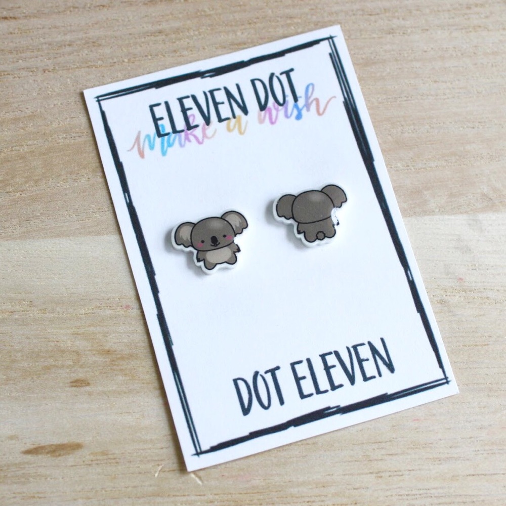 Cute Kawaii Koala Bear Animal Zoo Jungle Earrings